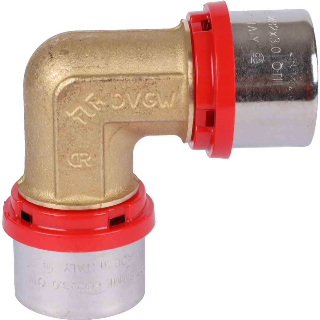 Угольник TIEMME 32x32 для металлопластиковых труб прессовой, 1650013