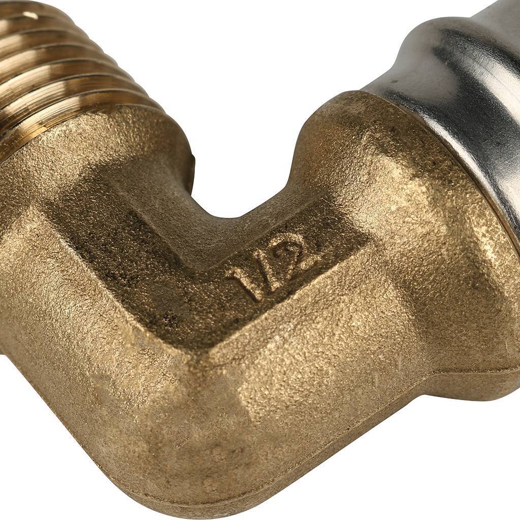 Угольник-переходник STOUT с наружной резьбой 1/2 х20 для металлопластиковых труб прессовой, SFP-0011-001220