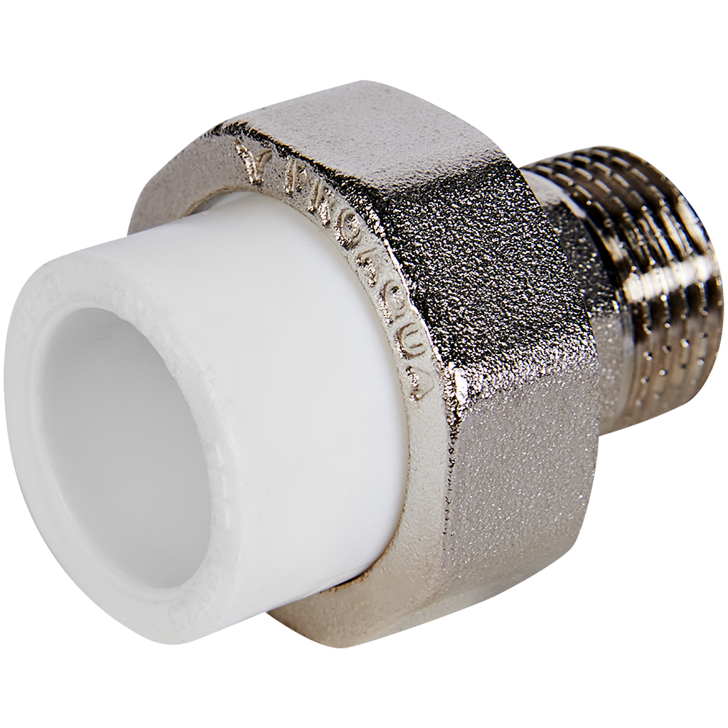 Муфта комбинированная Pro Aqua d=20-1/2 PP-R разъемная (американка) НР Белая