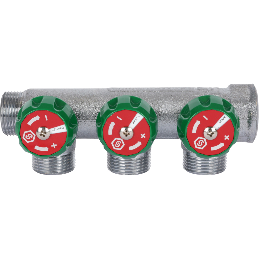 Коллектор регулирующий STOUT 3/4, 3 отвода 3/4 ЕК