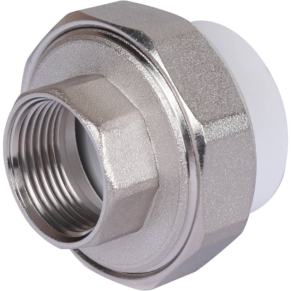 Муфта разъемная с внутренней резьбой Политэк 32х3/4 для полипропиленовых труб под сварку (цвет белый), 9801003234