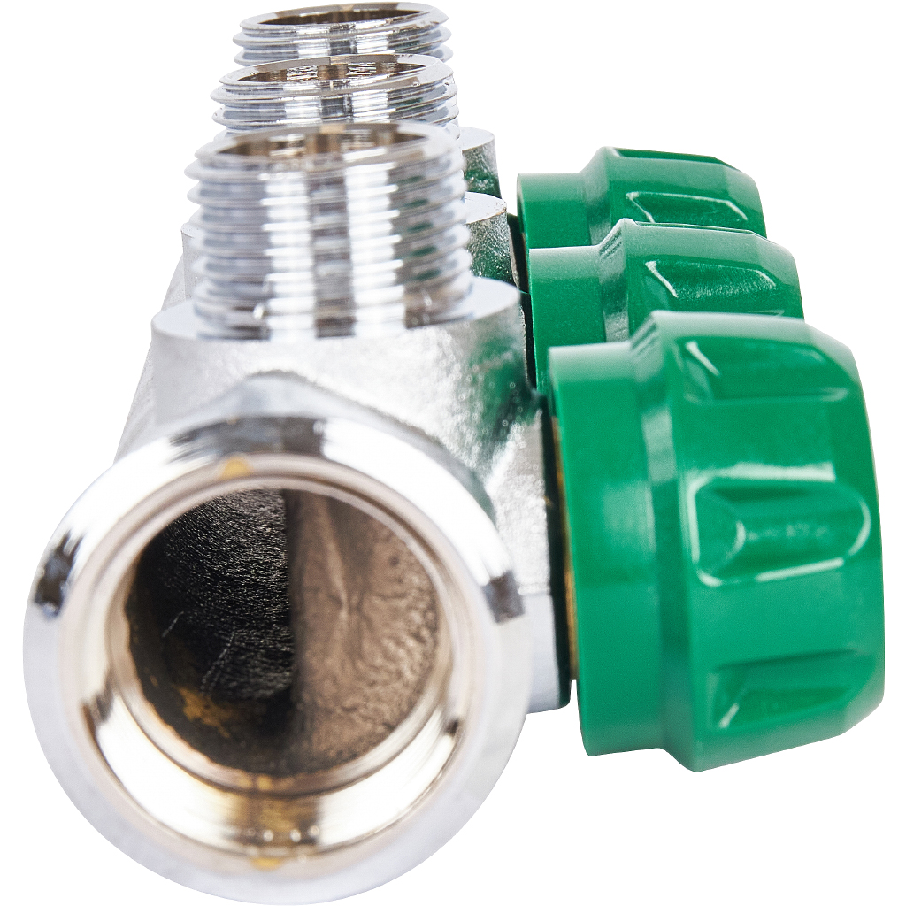 SMB-6850-341203 STOUT Коллектор регулирующий 3/4 , 3 отвода 1/2 под компрессионный фитинг для полимерных труб