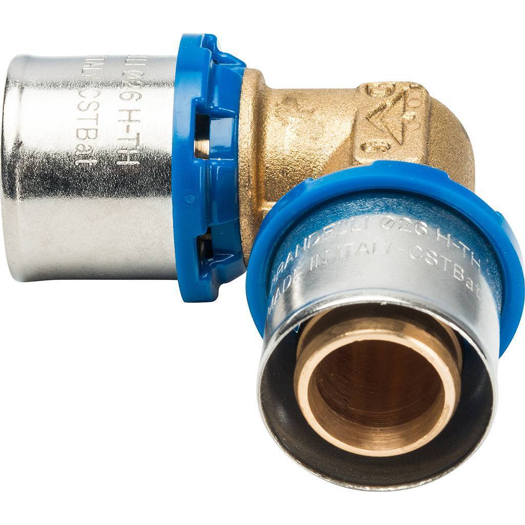 Угольник Prandelli Multyrama 90 26х3,0 профиль H, TH, U для металлопластиковых труб прессовой, 509.06.02.6