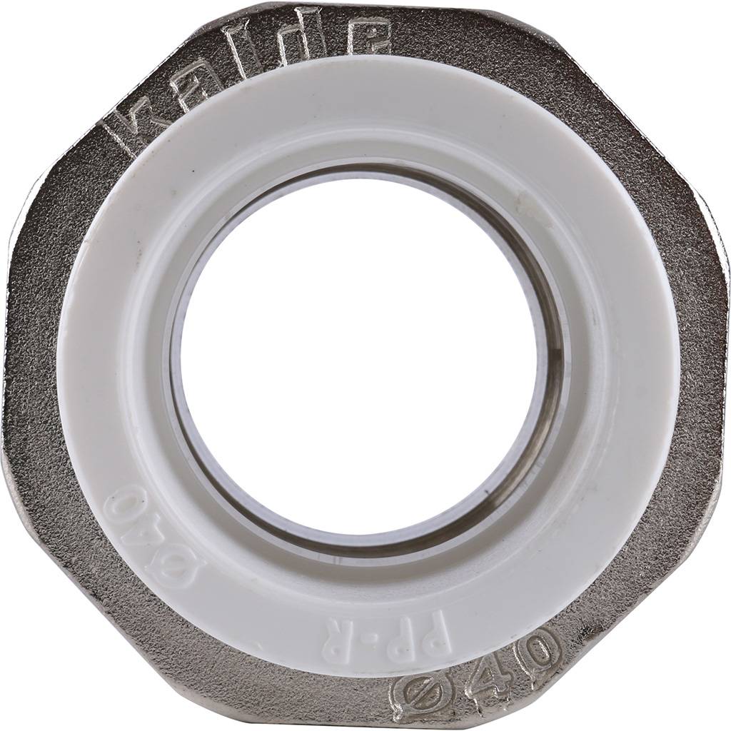 Муфта разъемная Kalde с наружной резьбой 40х1 1/4 для полипропиленовых труб под сварку (цвет белый), 3252-tum-401a00