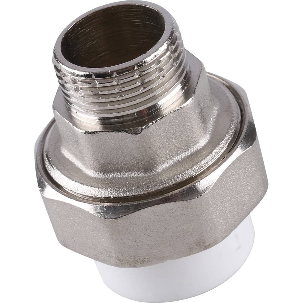 Муфта разъемная Kalde с наружной резьбой 25х3/4 для полипропиленовых труб под сварку (цвет белый), 3252-tum-250c00