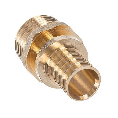 Муфта аксиальная, латунь, наружная резьба,20х3/4, желтый, RTP