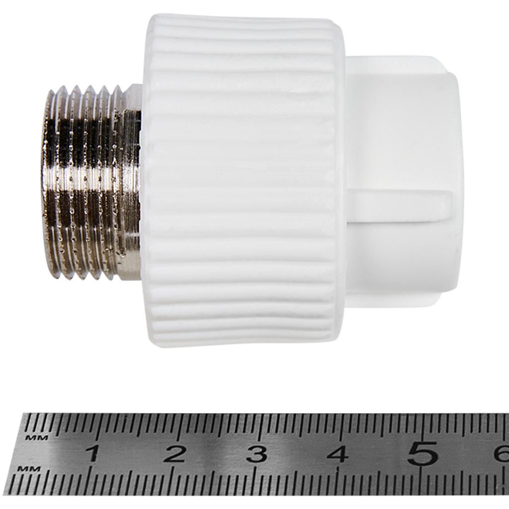 Муфта комбинированная Pro Aqua d= 20-3/4 PP-R НР Белая