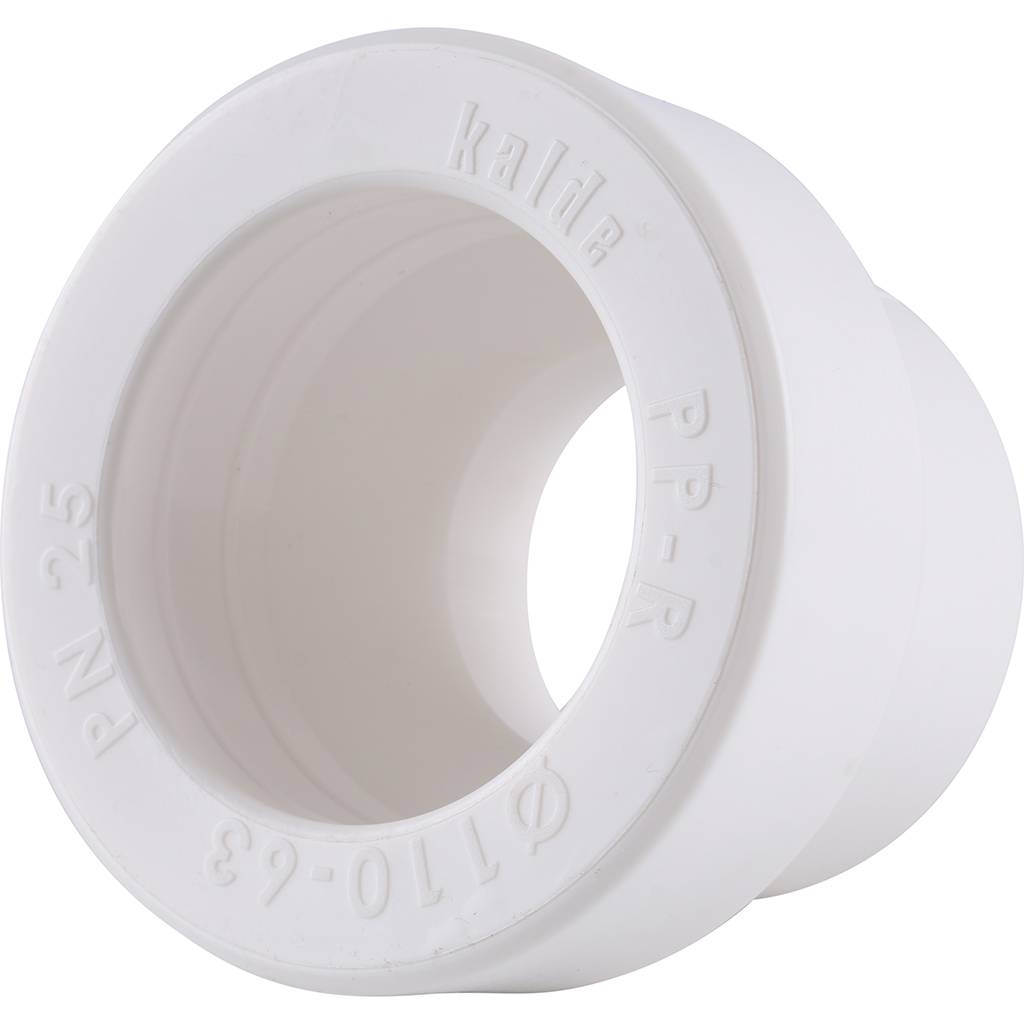 Муфта переходная Kalde 110х63 для полипропиленовых труб под сварку (цвет белый), 3212-rdc-110630