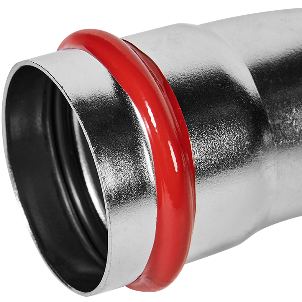 Угольник ROMMER однораструбный 45°-НПр, 54, из нержавеющей стали прессовой