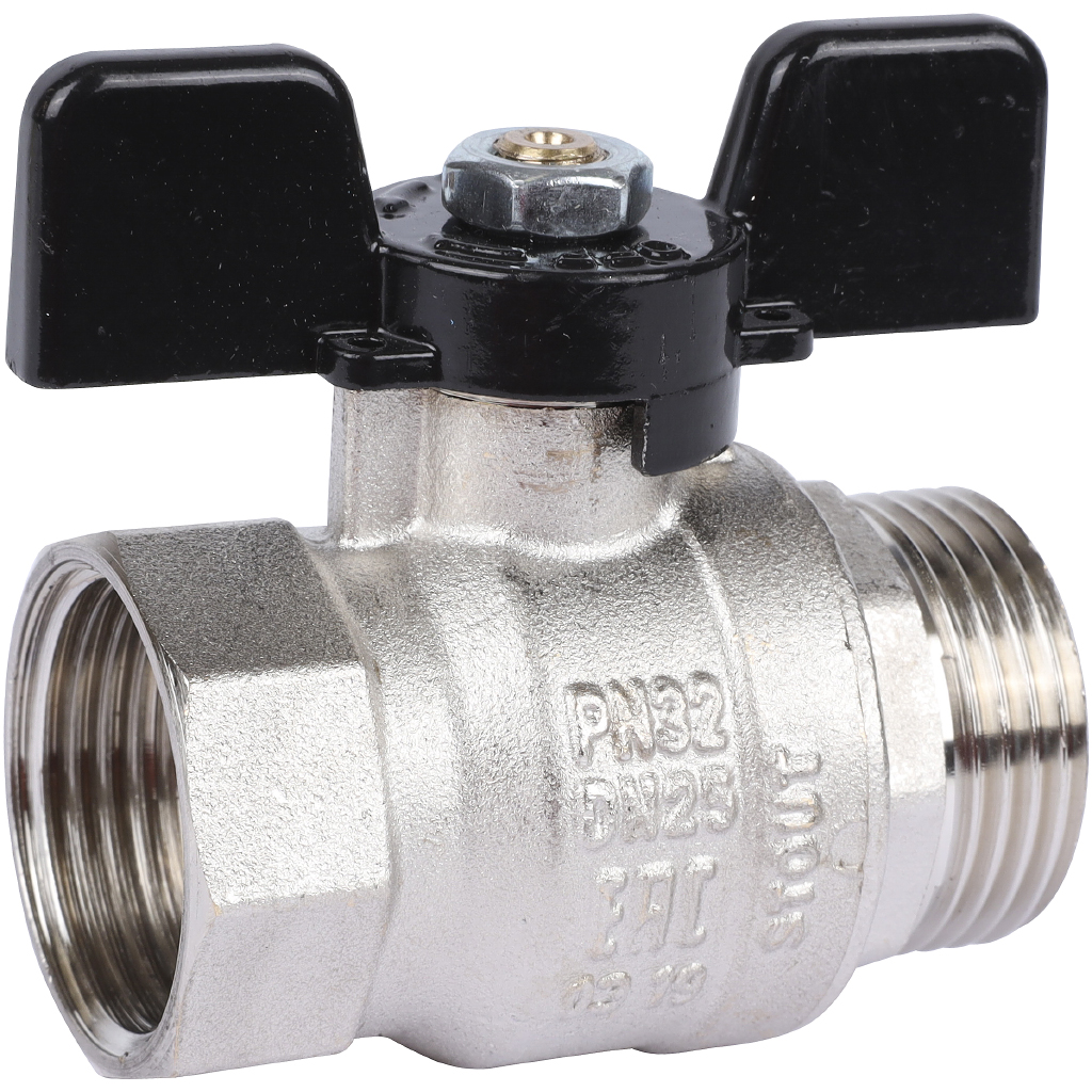 Кран шаровой STOUT SVB стандартнопроходной, ВР/НР, ручка бабочка 1