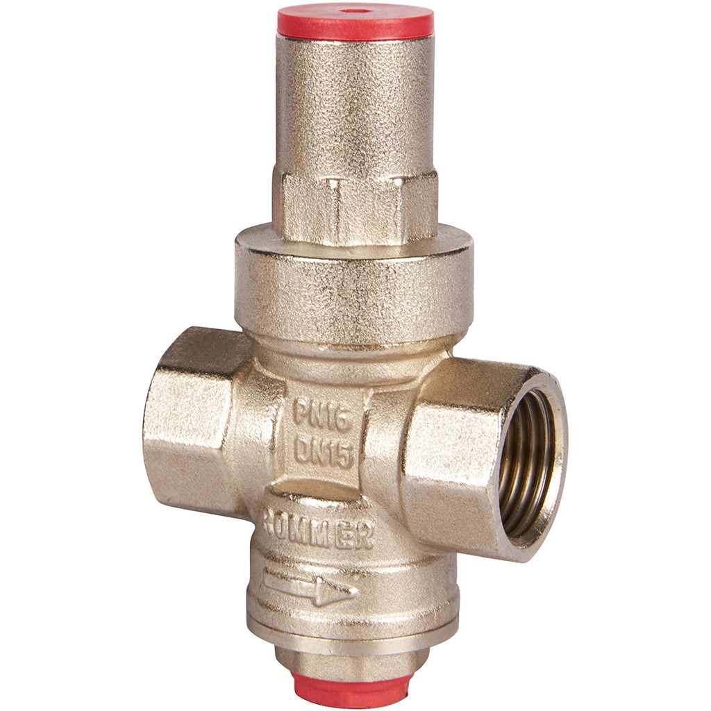 Редуктор давления ROMMER PN16 вн/вн 1/2  с выходом под манометр, RVS-0010-000015