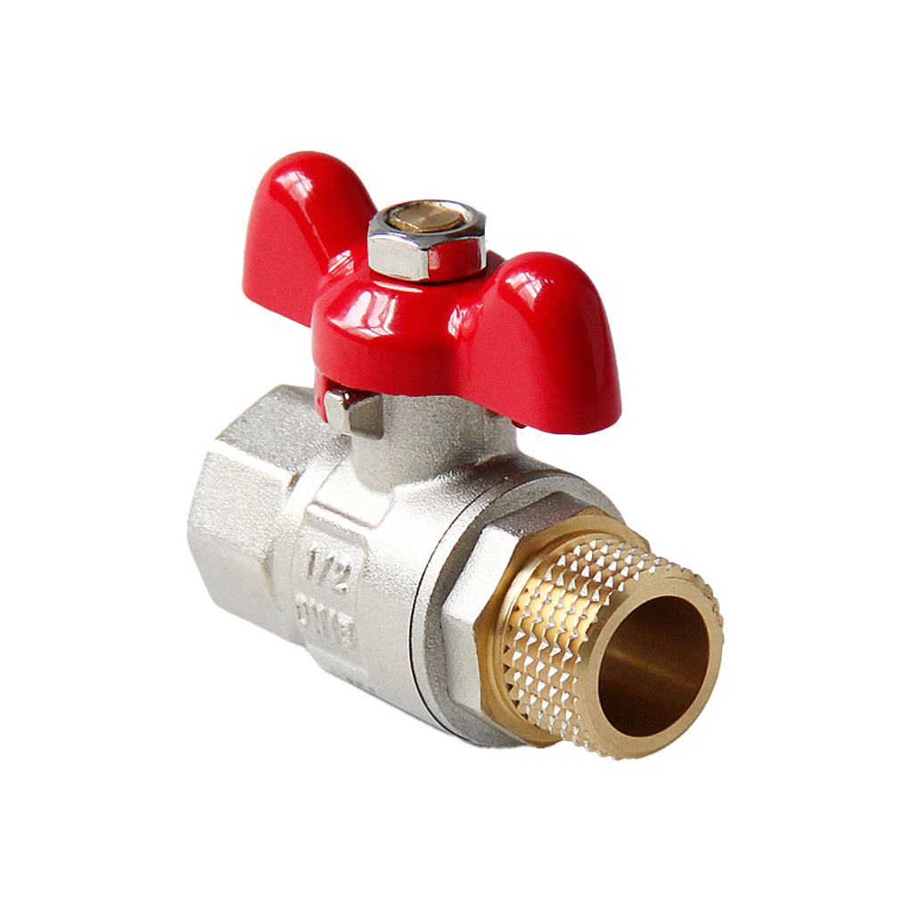 Кран шаровой Pro Aqua D 1/2 полнопроходной, ручка-бабочка, Н-В