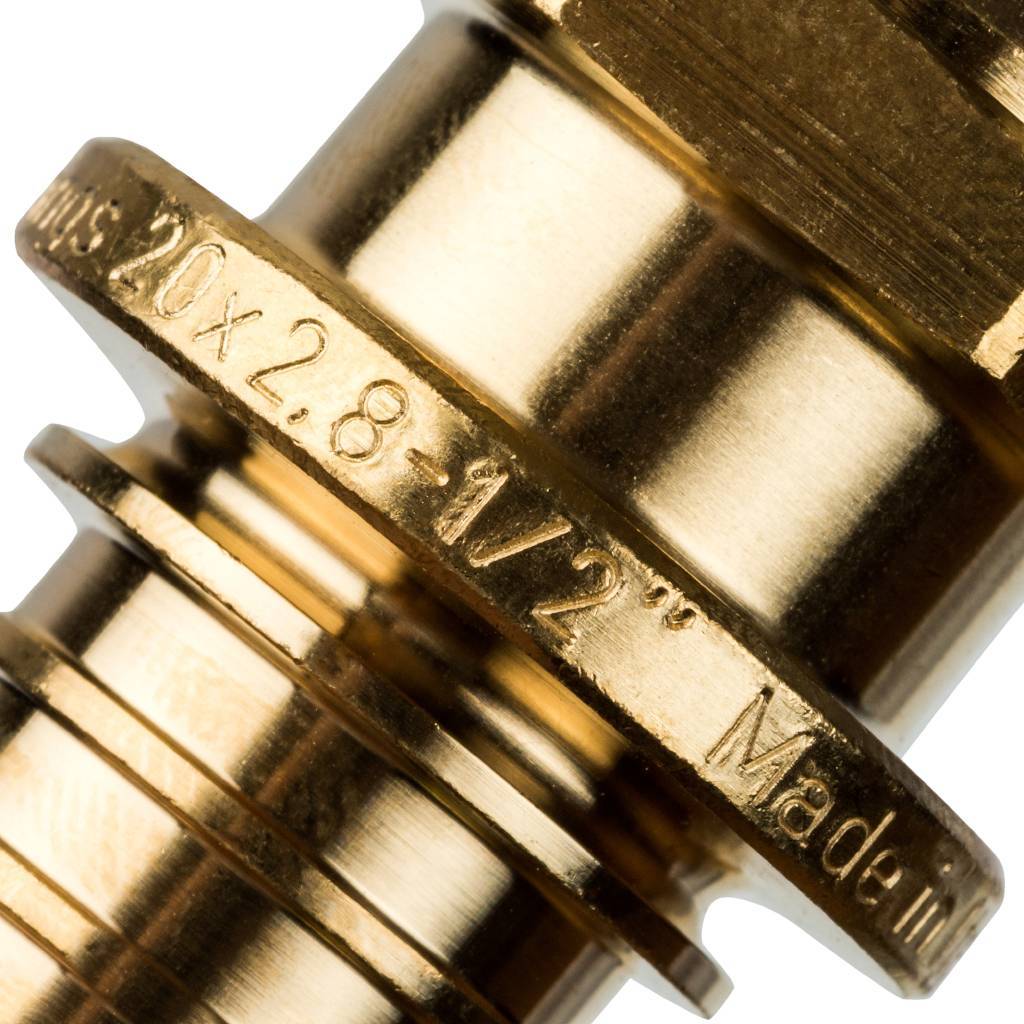 Переходник STOUT с наружной резьбой 20xR 1/2 для труб из сшитого полиэтилена аксиальный, SFA-0001-002012