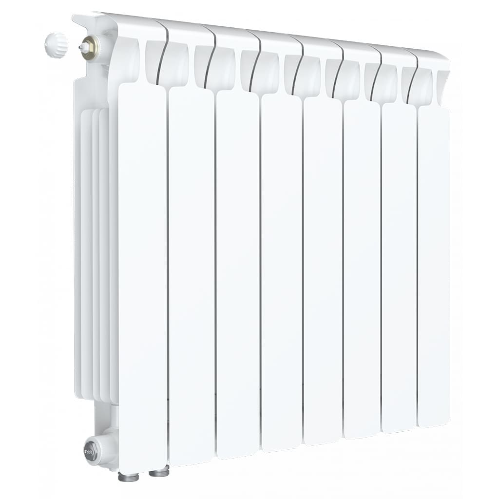 Радиатор биметаллический RIFAR MONOLIT VENTIL 500 MVL 8 секций нижнее левое подключение (белый RAL 9016), 3RM50.VL-8