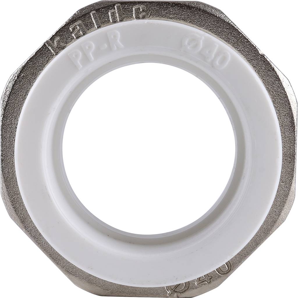 Муфта разъемная Kalde с внутренней резьбой 40х1 1/4 для полипропиленовых труб под сварку (цвет белый), 3252-tuf-401a00