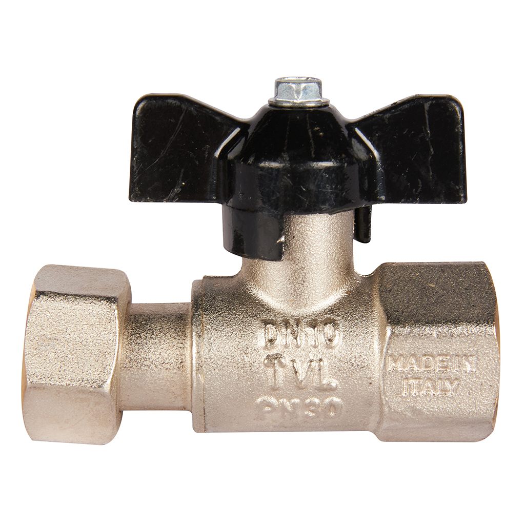 Кран шаровой STOUT с накидной гайкой ВР/накидная гайка, ручка бабочка 1/2x1/2, SVB-0009-000015