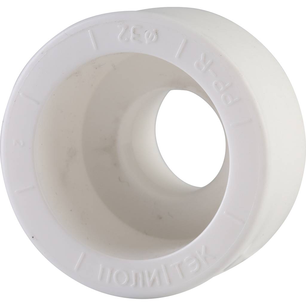 Муфта переходная Политэк 32х20 внутр./внутр. для полипропиленовых труб под сварку (цвет белый), 9000003220
