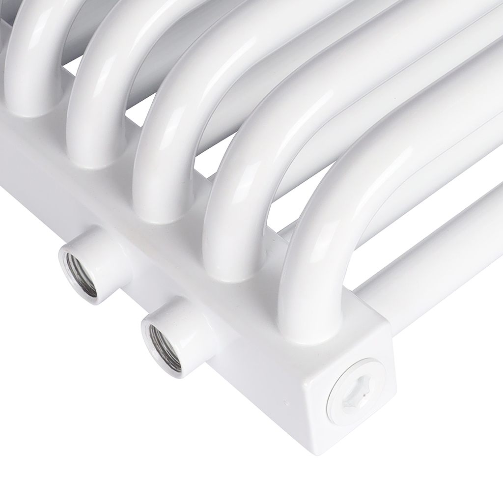 2-х трубчатый радиатор стальной ROMMER RST 2030/10 секций нижнее правое подключение RAL9016, RST-203010-020