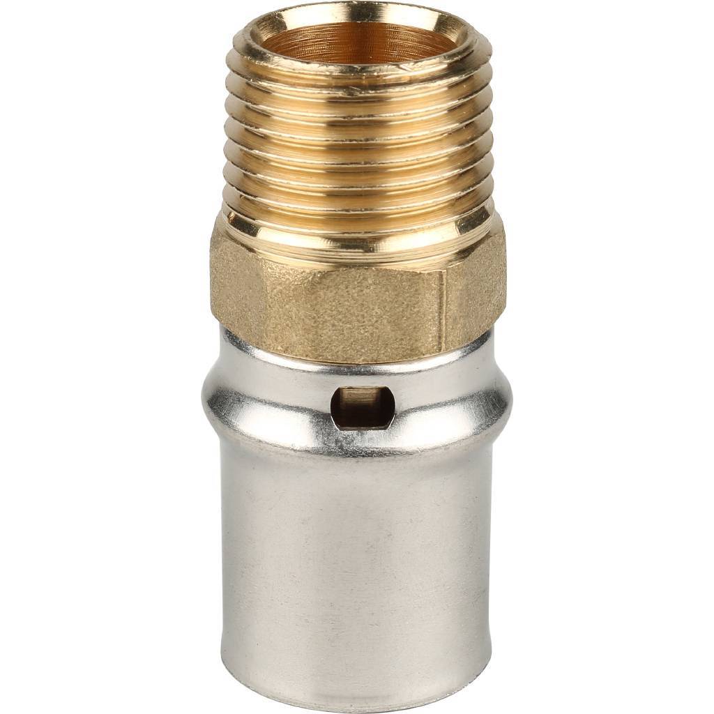 Переходник STOUT с наружной резьбой 1/2 х20 для металлопластиковых труб прессовой, SFP-0001-001220