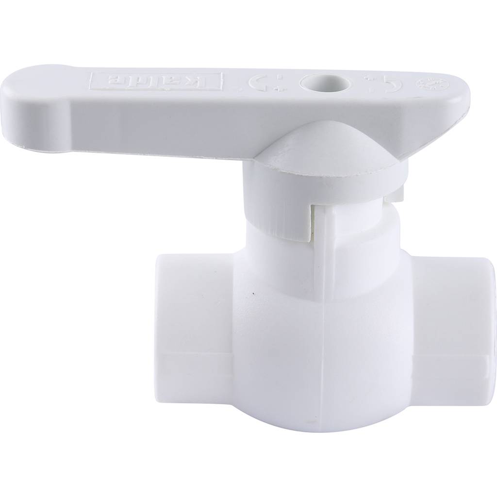 Кран шаровой Kalde d=20 для полипропиленовых труб под сварку (цвет белый), 3242-vlb-200003