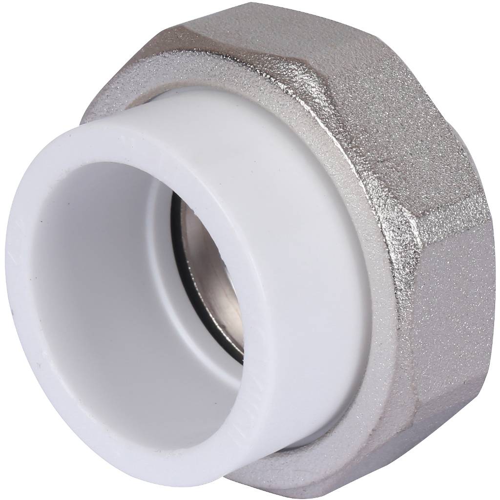 Муфта разъемная с внутренней резьбой Политэк 32х3/4 для полипропиленовых труб под сварку (цвет белый), 9801003234
