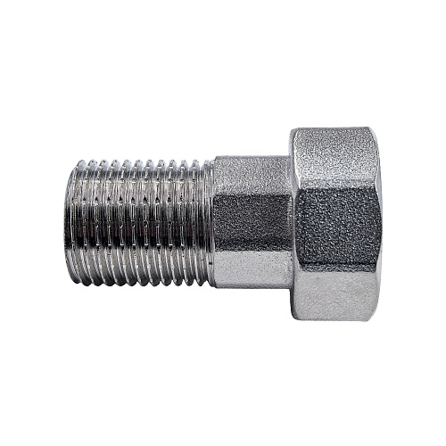 Штуцер для присоединения счетчика воды, латунь, наружная резьба 1/2 L 40, еврослот, никель, RTP