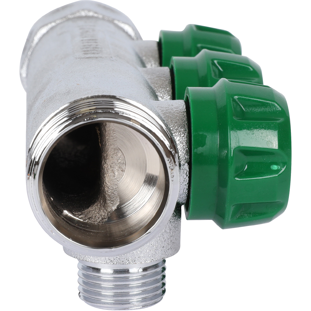 Коллектор регулирующий STOUT 3/4, 3 отвода 1/2  плоское уплотнение