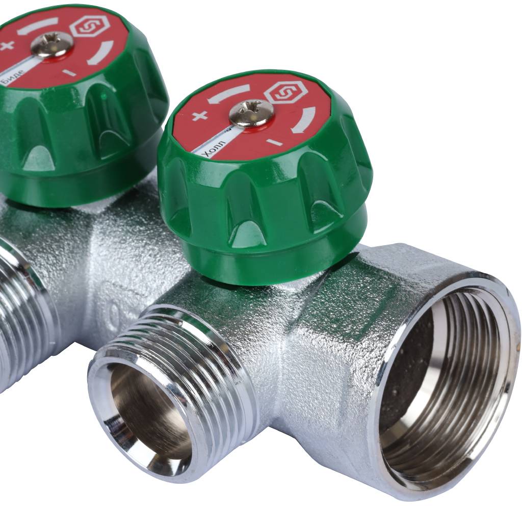 Коллектор регулирующий STOUT 1, 2 отвода 3/4  ЕК