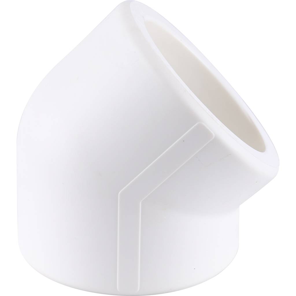 Угольник 45* Kalde d=110 для полипропиленовых труб под сварку (цвет белый)