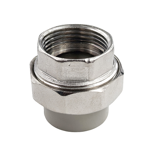 Муфта комбинированная разъемная (Американка) PPR внутренняя резьба 25х1,  серый, RTP