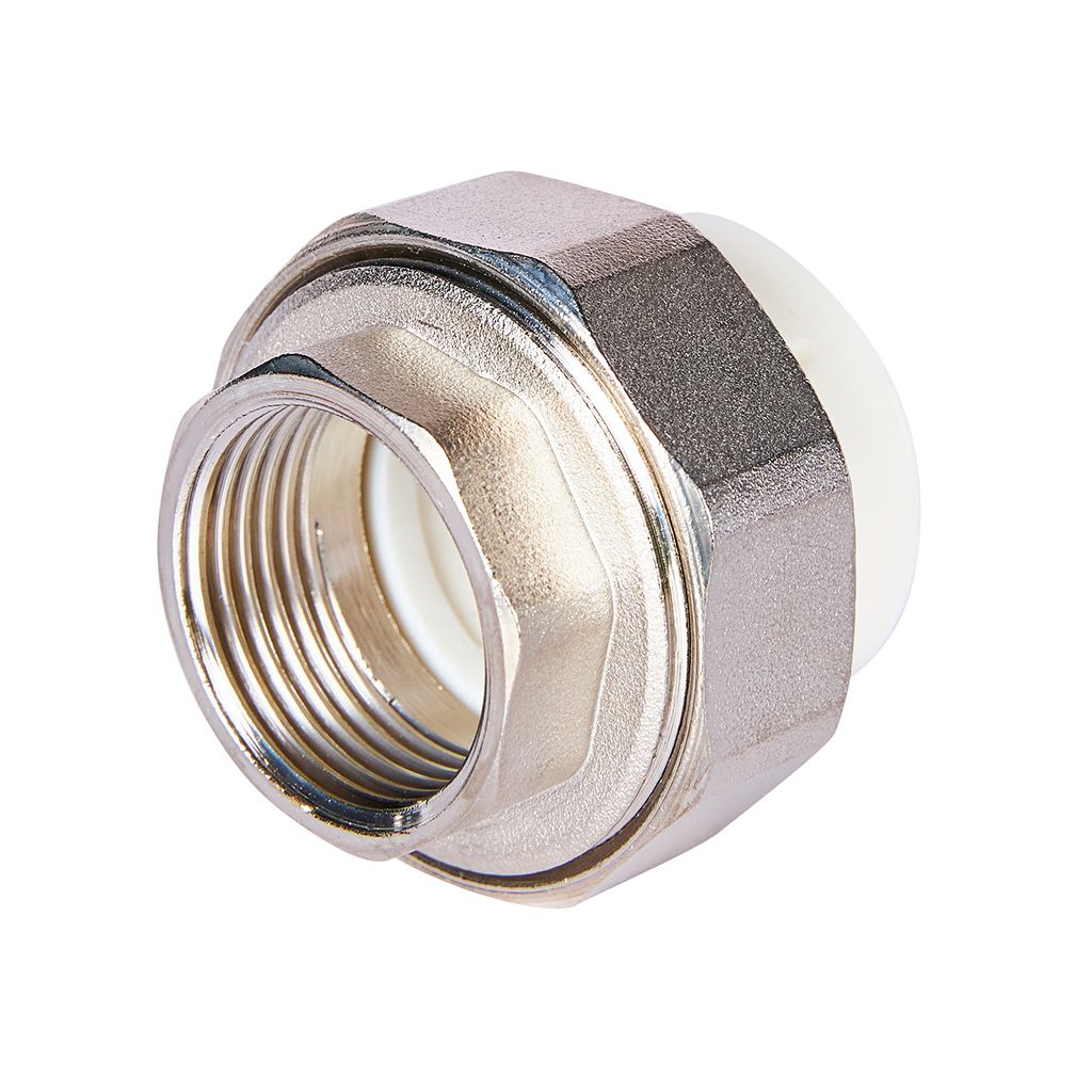 Муфта комбинированная Pro Aqua d=32-1 PP-R разъемная (американка) УСИЛЕННАЯ ВР Белая