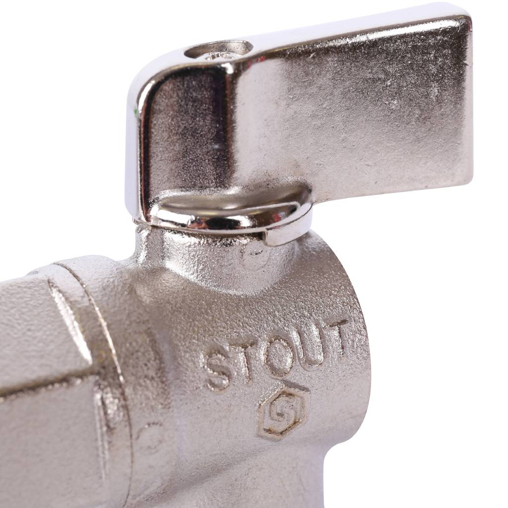 Кран шаровой STOUT угловой для бытовой техники 1/2