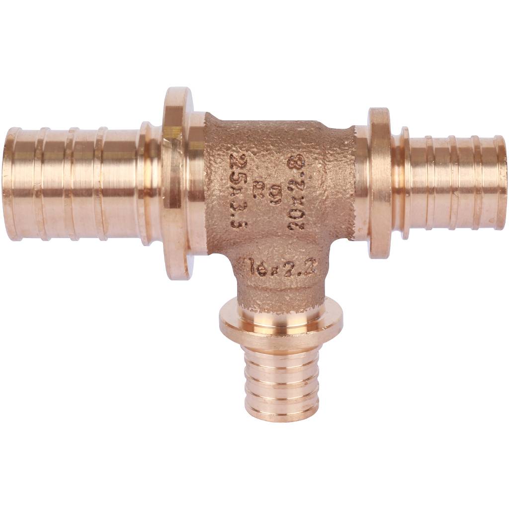 Тройник РЕХАУ RAUTITAN PLATINUM с уменьшенным боковым и торцевым проходами 25-16-20 RX для труб из сшитого полиэтилена аксиальный