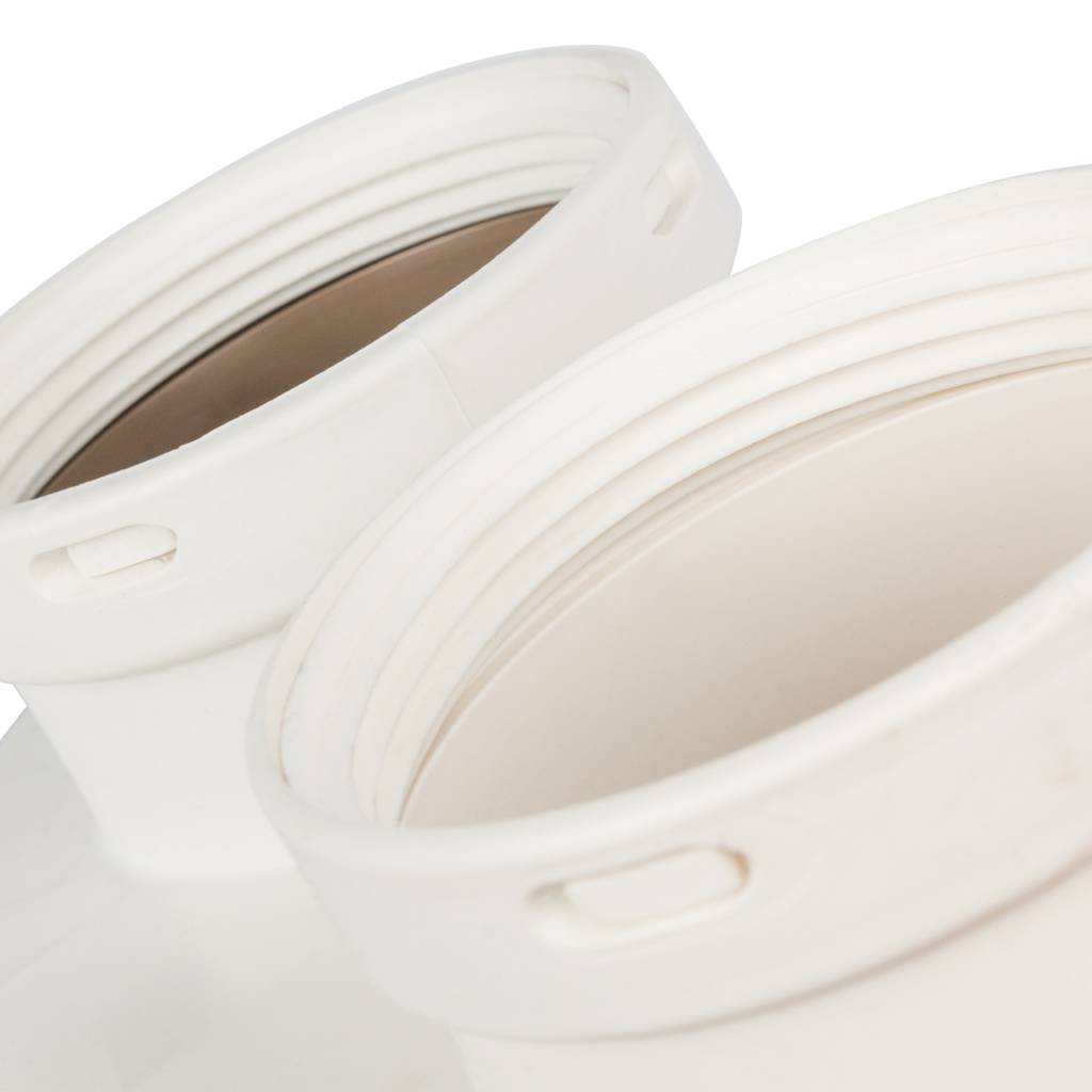 Элемент дымохода STOUT DN80/80 адаптер для подкл. разд. труб (совместимый  Bosch (фланец ) PP-Ryton, SCA-8080-240002