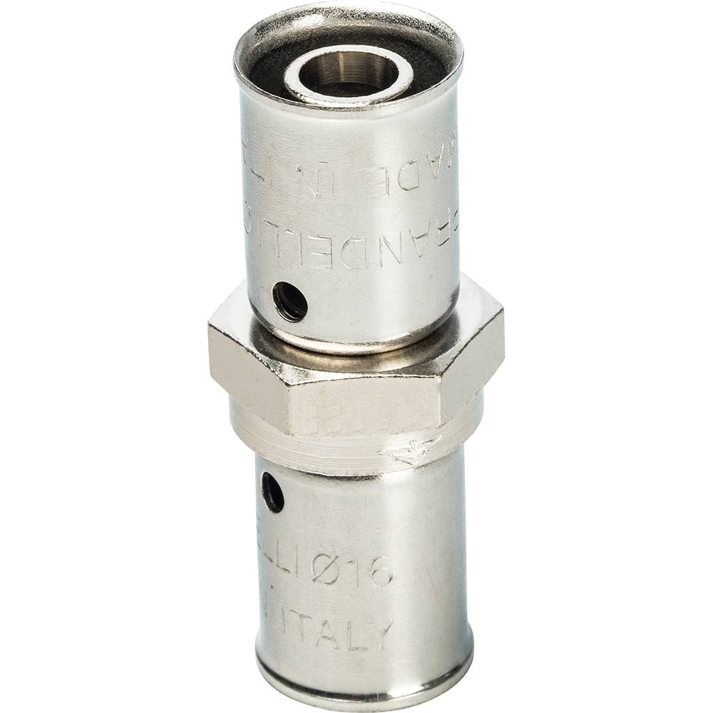 Муфта Prandelli Multyrama 16х2.0 для металлопластиковых труб прессовой, 109.03.11.6