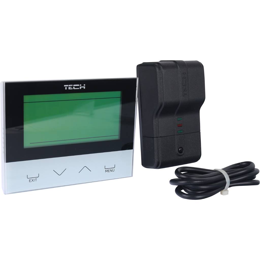 Беcпроводной комнатный двухпозиционный терморегулятор, черный TECH (нагрузка 1A/230В/AC), ST-292 v 2