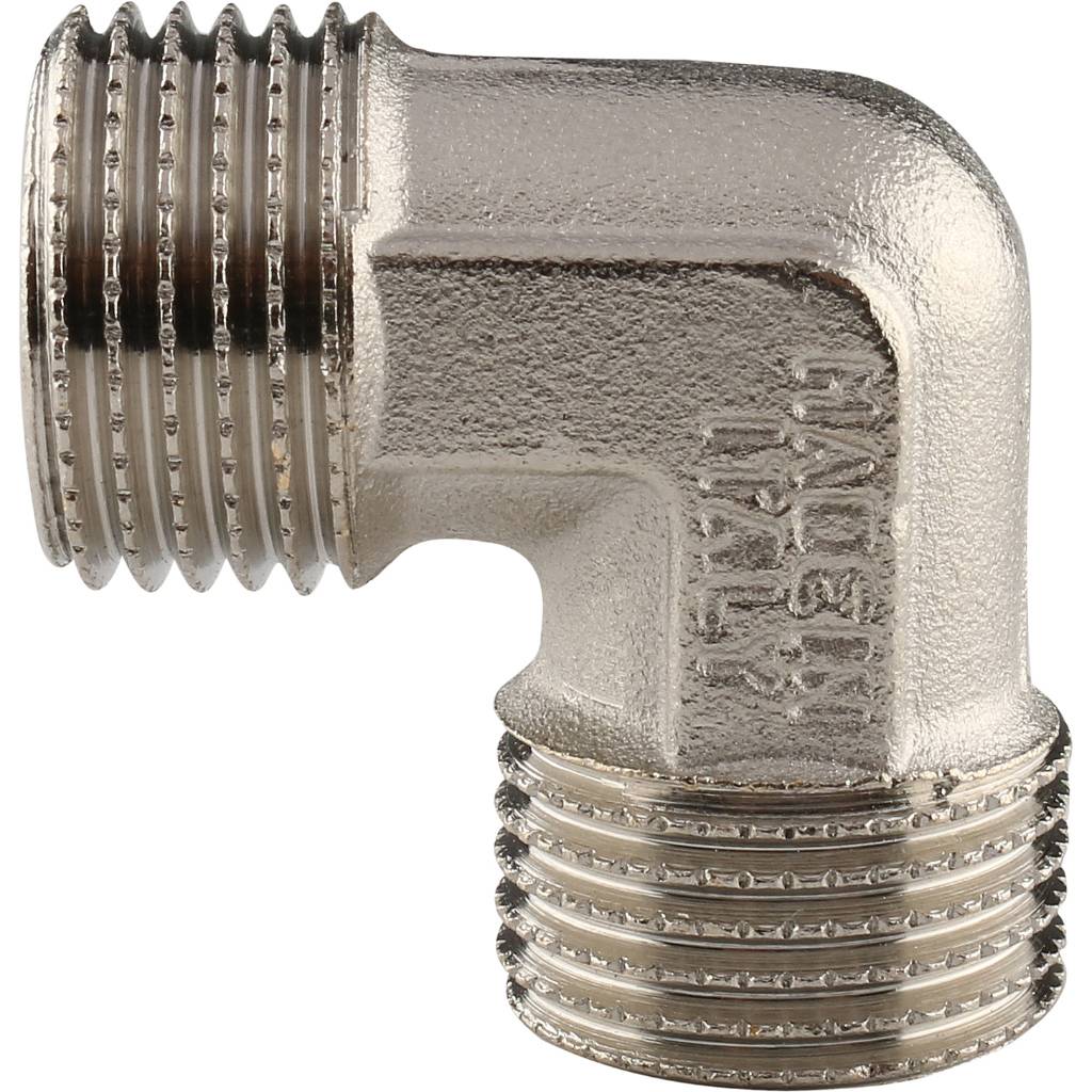 Угольник TIEMME НН никелированный 1/2х1/2 для стальных труб резьбовой, 1500264