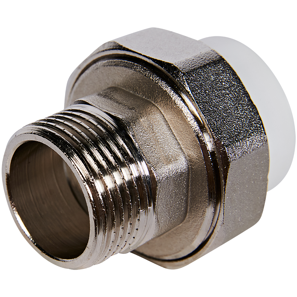 Муфта комбинированная Pro Aqua d=32-1 PP-R разъемная (американка) НР Белая