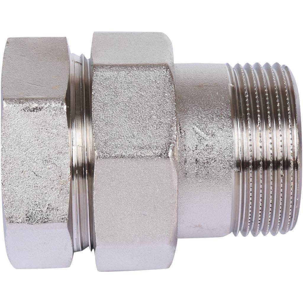 Разъемное соединение STOUT американка ВН 1 1/4 никелированное, уплотнение под гайкой по плоскости, SFT-0045-000114