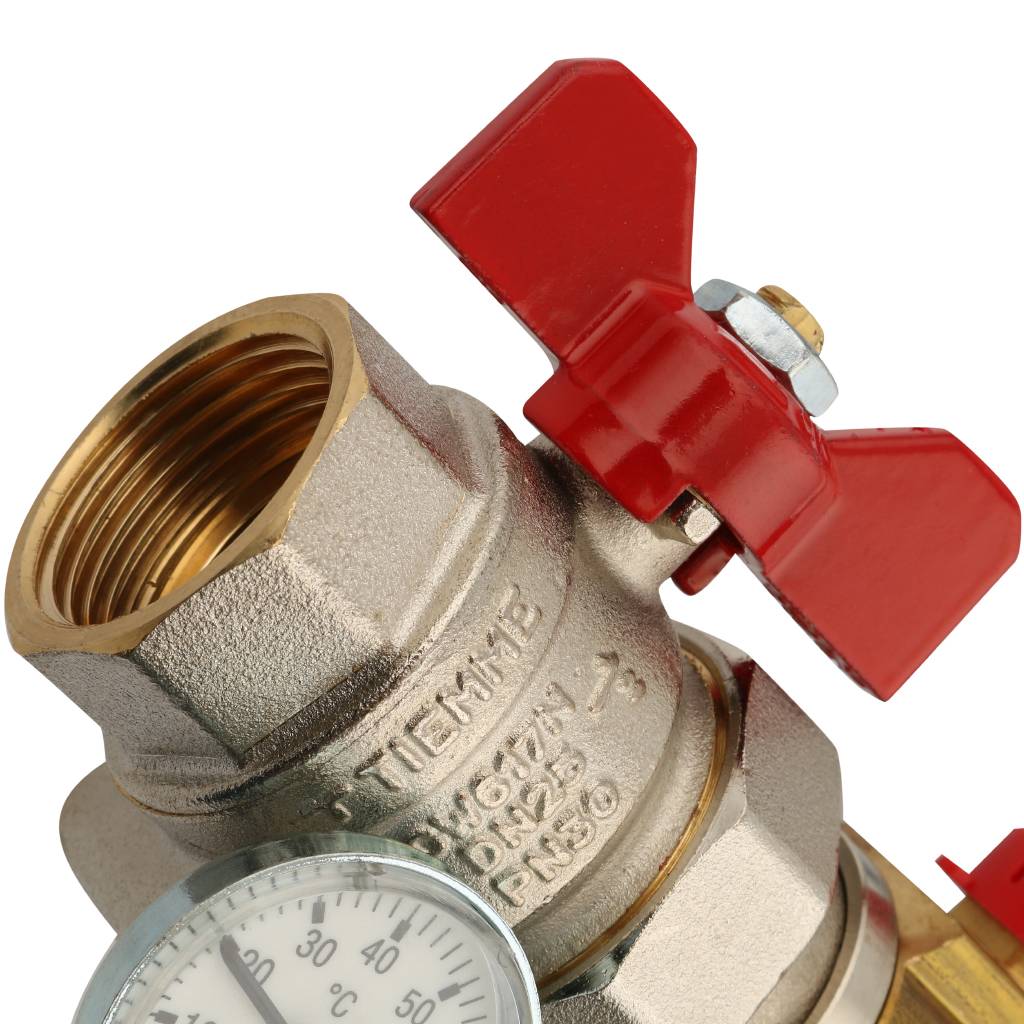 Коллектор в сборе с расходомерами на 9 выходов TIEMME 1х3/4 ЕК, 3870009(3871G060509)