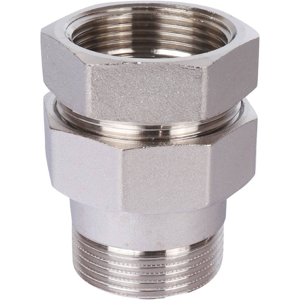 Разъемное соединение STOUT американка ВН 1 1/4 никелированное, уплотнение под гайкой по плоскости, SFT-0045-000114