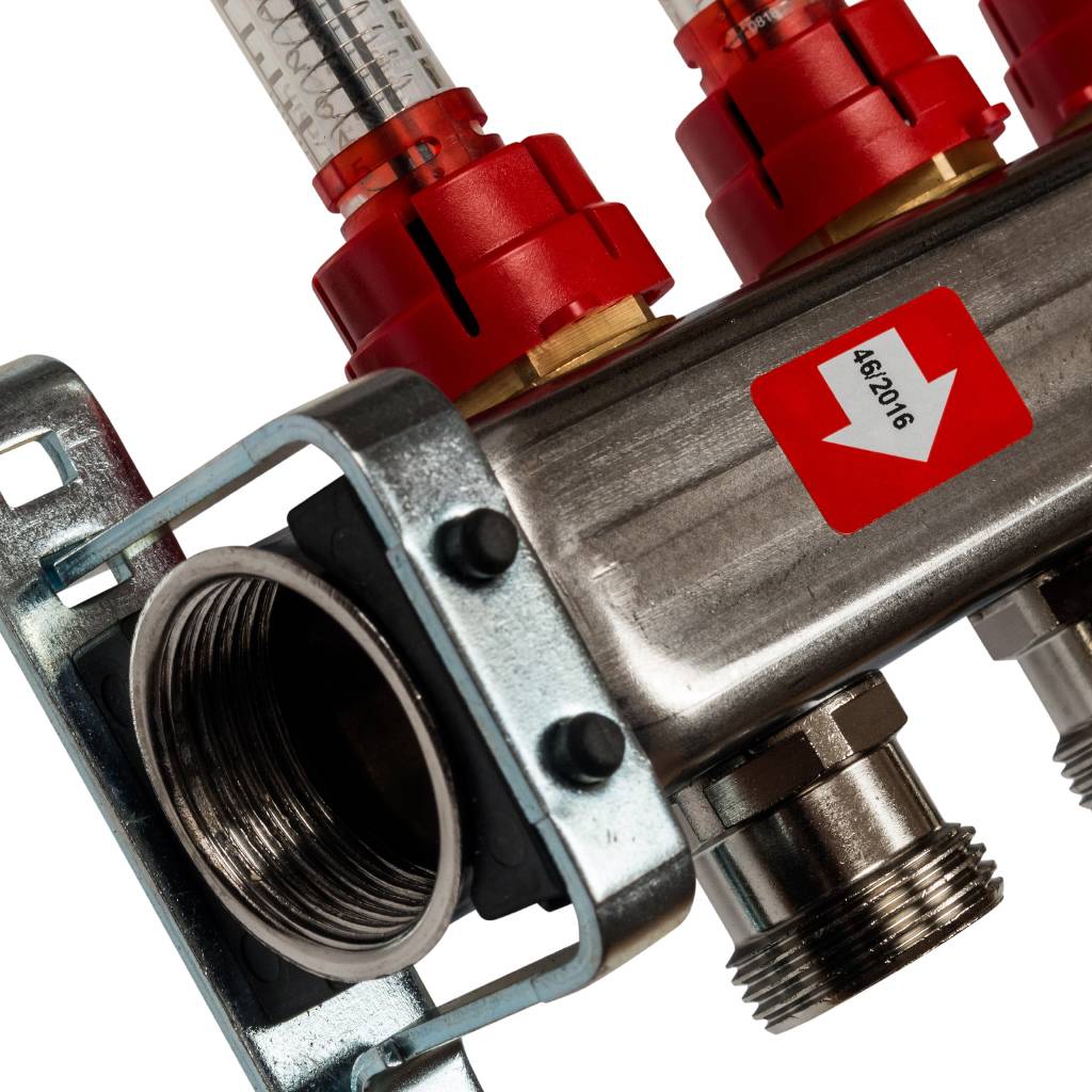 Коллектор из нержавеющей стали с расходомерами STOUT 6 выходов, SMS 0917 000006