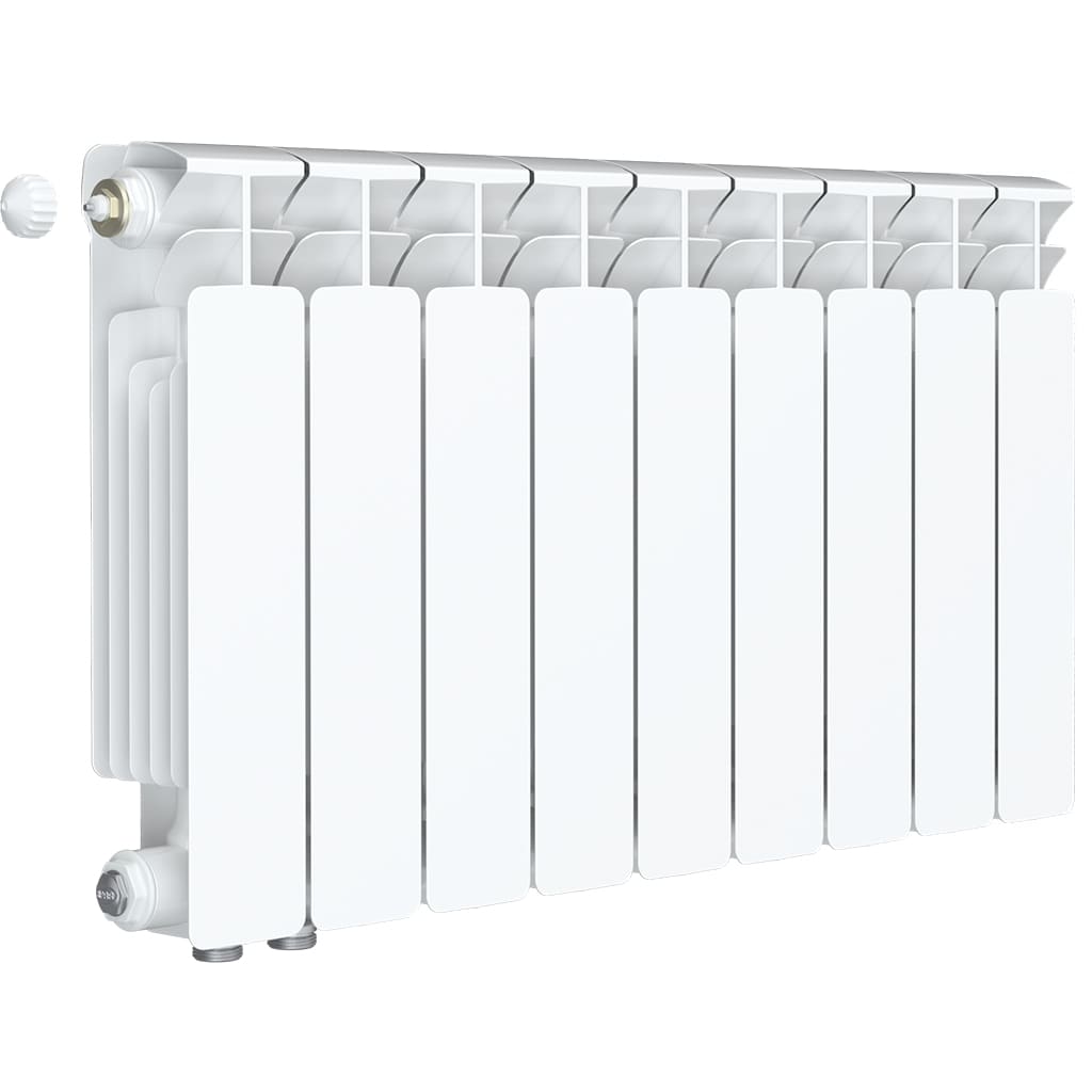 Радиатор биметаллический RIFAR BASE VENTIL 350 9 секции BVRL нижнее правое подключение (белый RAL 9016), 1RB35.VС-9