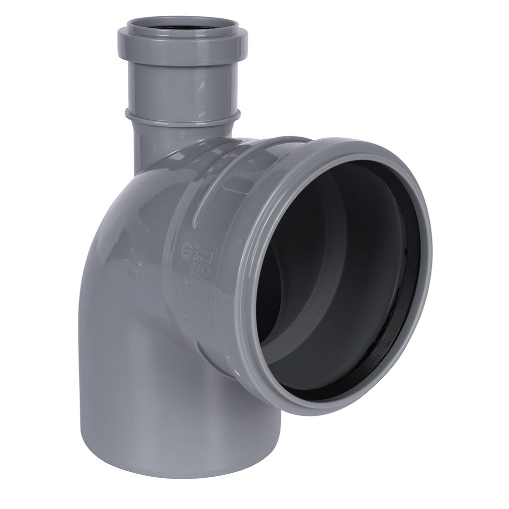 Отвод Политэк 110х90 с выходом 50 прямой, 300111050