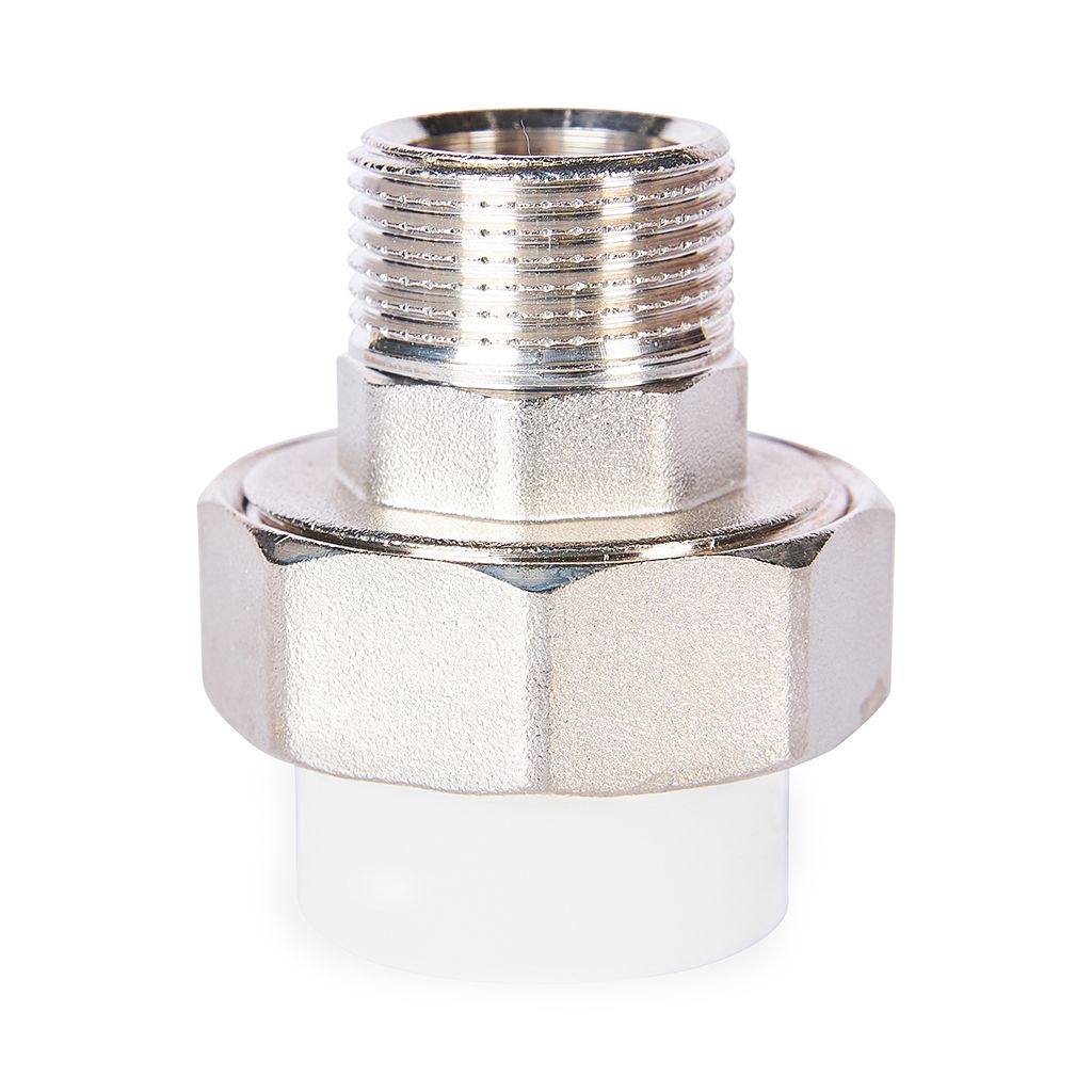 Муфта комбинированная Pro Aqua d=25-3/4 PP-R разъемная (американка) УСИЛЕННАЯ НР Белая, PA21014S