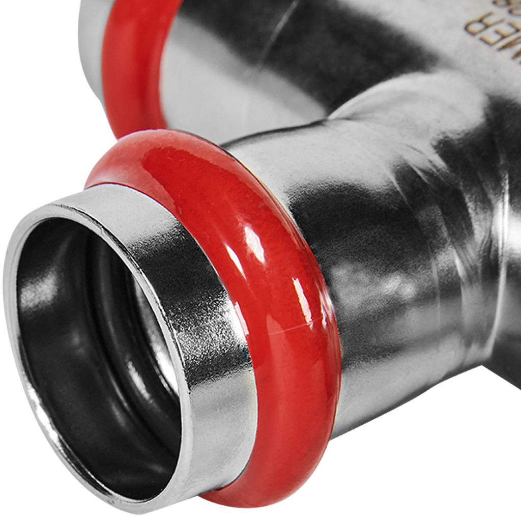 Тройник переходной ROMMER 28х22х28 из нержавеющей стали прессовой