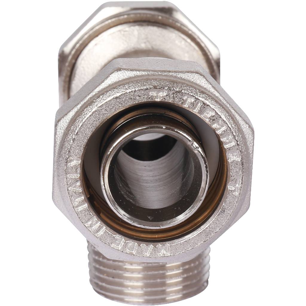 Тройник TIEMME с наружной резьбой (26х3.0х3/4) для металлопластиковых труб винтовой, 1600070