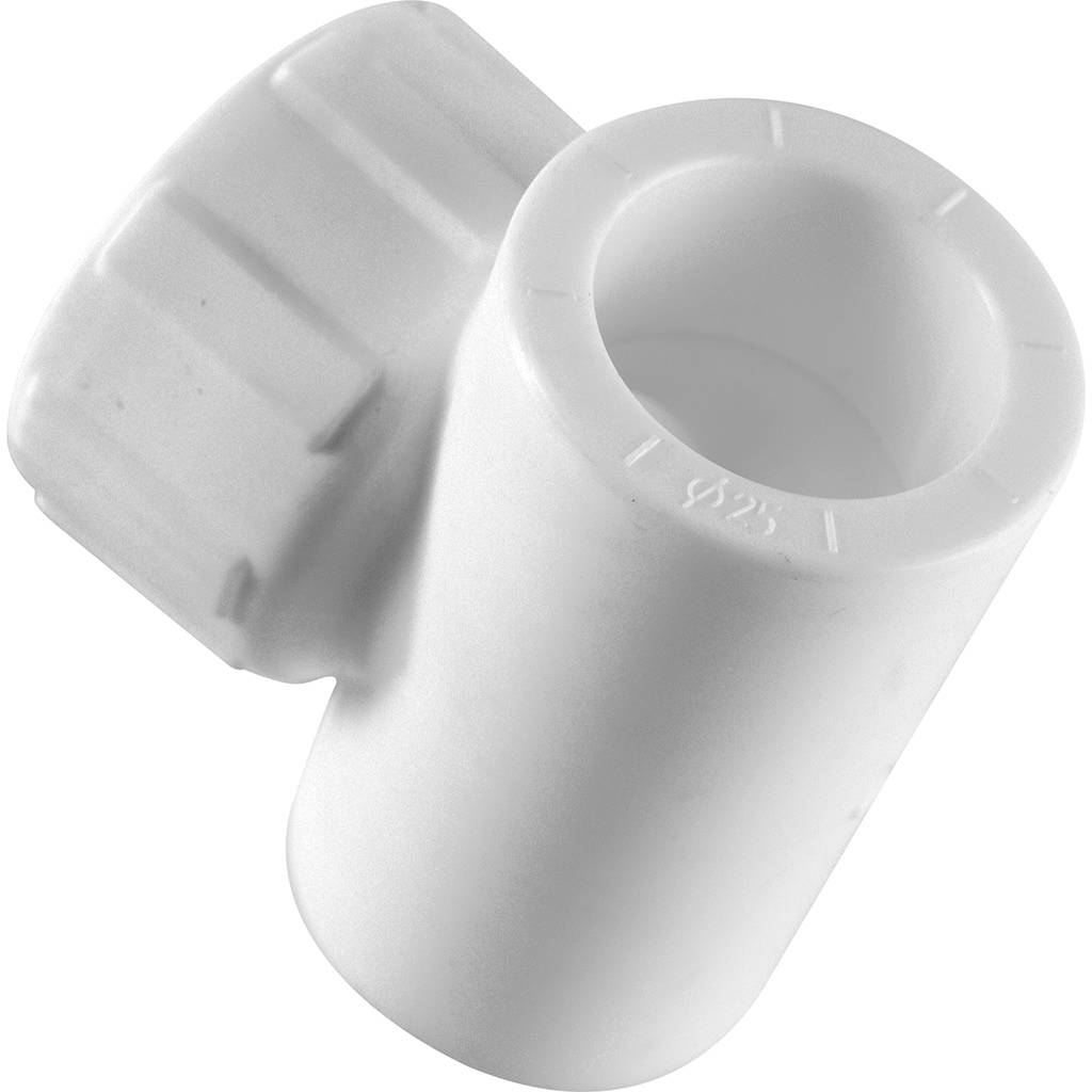 Тройник Политэк 25х3/4 с внутренней резьбой для полипропиленовых труб под сварку (цвет белый)