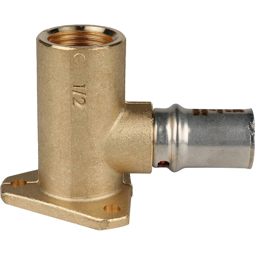 Угольник STOUT настенный с креплением удлинённый 1/2 х16 для металлопластиковых труб прессовой, SFP-0012-001216