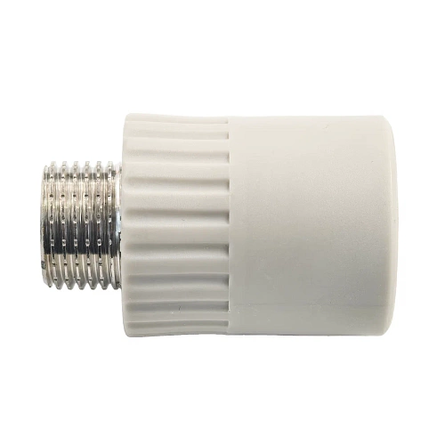 Муфта комбинированная PPR наружная резьба 25х1/2,  серый, РТП